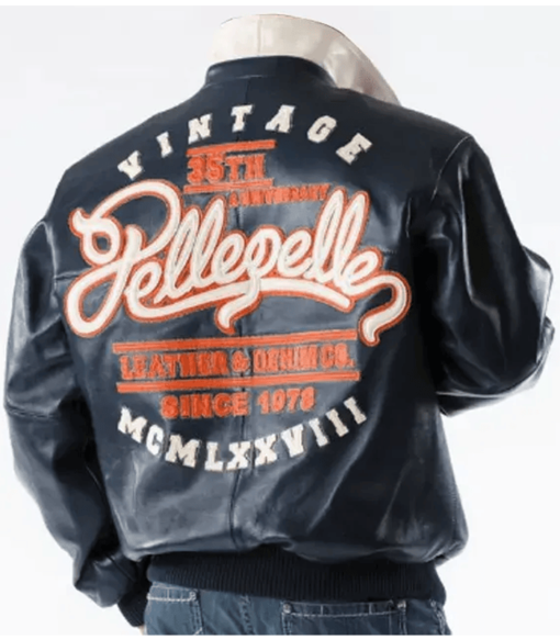Pelle Pelle 35th Anniversary Leather Navy Blue Jacket