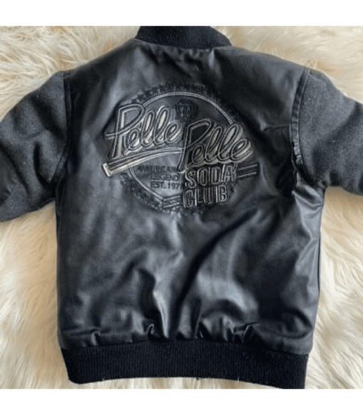 Pelle Pelle 3t 50’s Style Black Varsity Leather Jacket