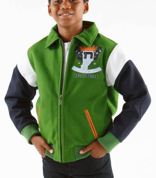 Pelle Pelle 78 Heritage American Standard Green and Black Kids Jacket Front
