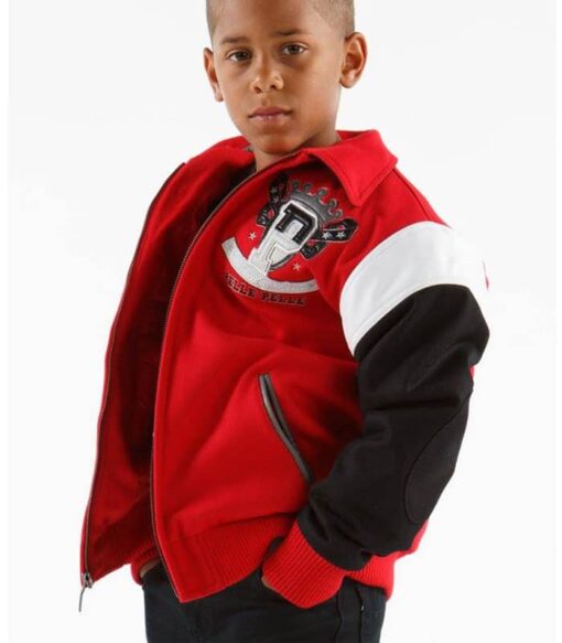 Pelle Pelle 78 Heritage American Standard Red and Black Kids Jacket Front