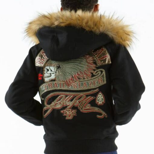 Pelle Pelle 78 Trail Blazer Fur Hooded Kids Black Jacket Back