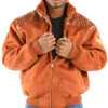Pelle Pelle Mens Airborne Light Brown Wool Jacket