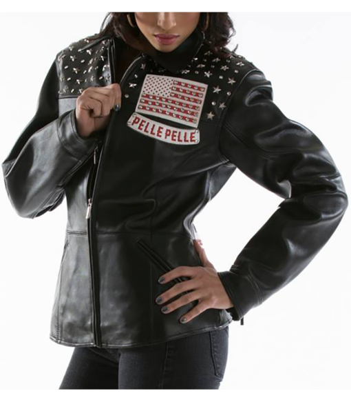 Pelle-Pelle-American-Black-Plush-Womens-Jacket