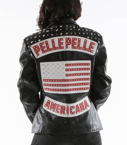 Pelle Pelle American Black Plush Womens Leather Jacket