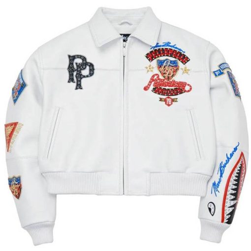 Pelle Pelle American Bruiser Plush White Crop Jacket