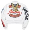 Pelle Pelle American Bruiser Plush White Crop Leather Jacket