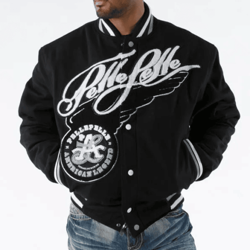 Pelle Pelle American Legend Black & White Varsity Jacket