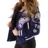 Pelle Pelle American Legend Limited Edition Purple Fur Hood Varsity Jacket