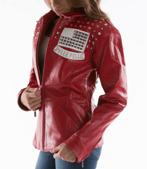 Pelle Pelle American Red Plush Womens Jacket