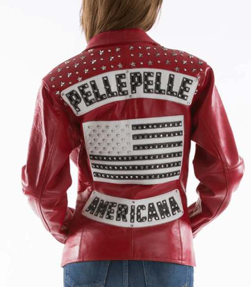 Pelle Pelle American Red Plush Womens Leather Jacket