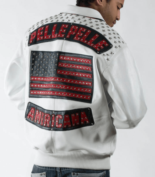 Pelle Pelle American White Leather Jacket