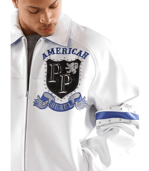 Pelle Pelle Men’s American Rebel White Leather Jacket