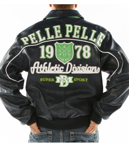 Pelle Pelle Athletic Division Navy Blue Leather Jacket