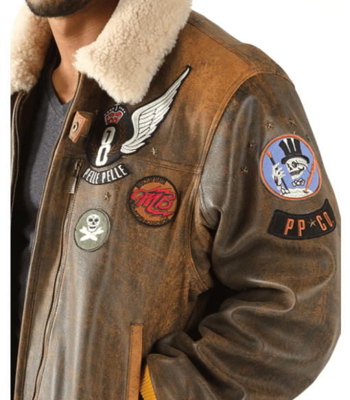 Pelle Pelle Aviator Brown Leather Jacket