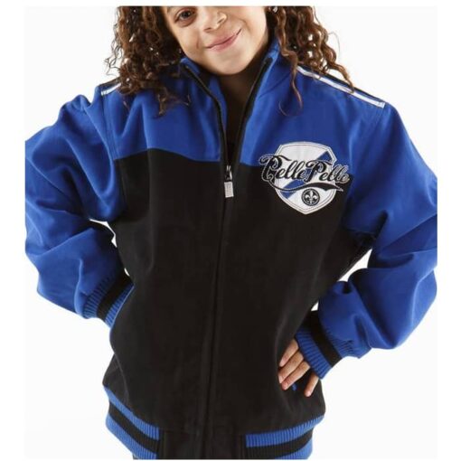 Pelle-Pelle-Baby-Girl--Leather-Blue-and-Black-Jacket