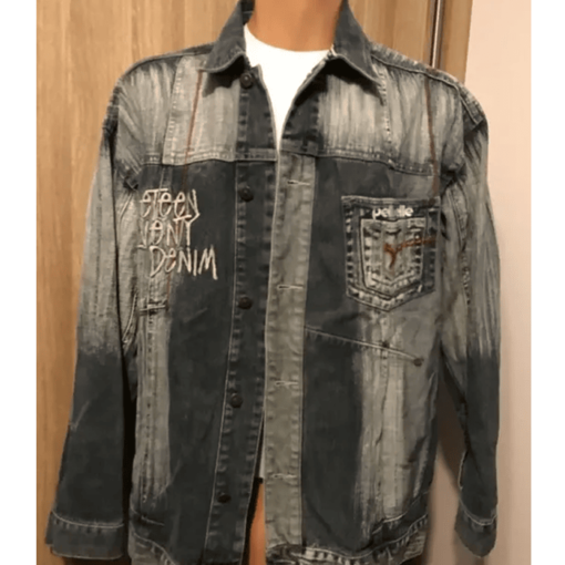 Pelle Pelle Black Eighty Seven Faded Denim Jacket