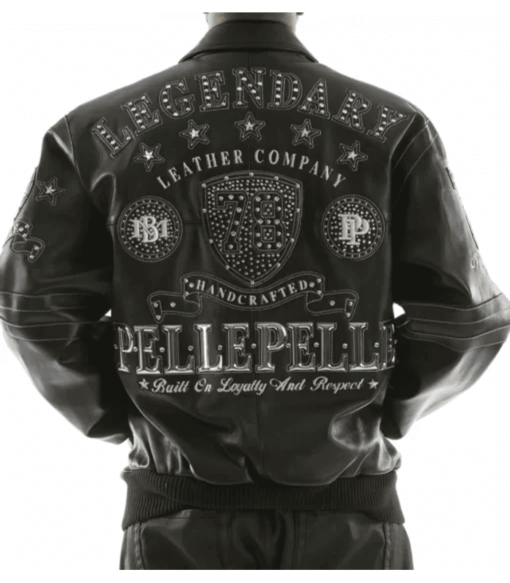 Pelle Pelle Black Encrusted Studded Leather Jacket