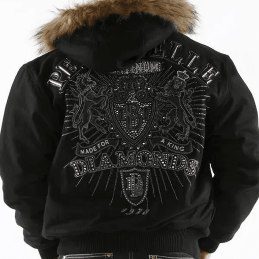 Pelle Pelle Black Platinum Made for King Fur Hood Jacket