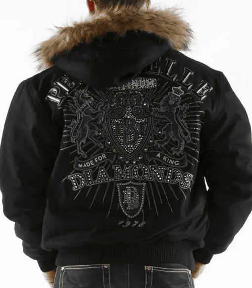 Pelle Pelle Black Platinum Made for King Fur Hood Jacket