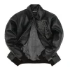 Pelle Pelle Black Men's Shoulder Crest Best Quality Leather Jacket