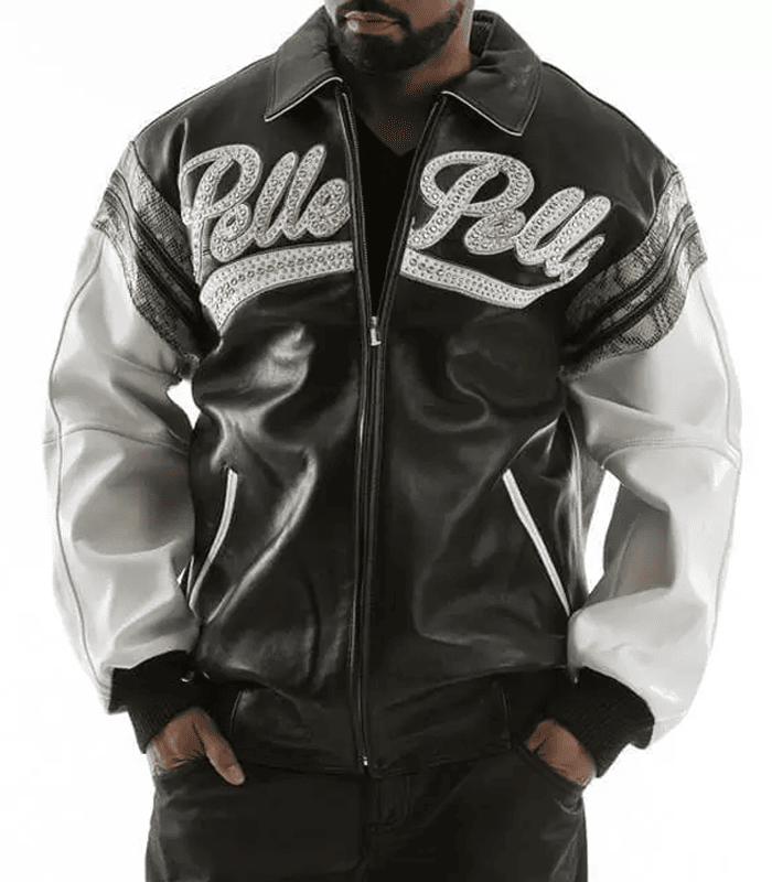Pelle Pelle Black White Major League Leather Jacket