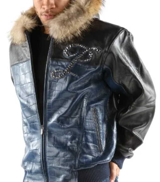 Pelle Pelle Black and Blue Leather Jacket