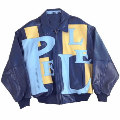 Pelle Pelle Blue Leather Bomber Jacket