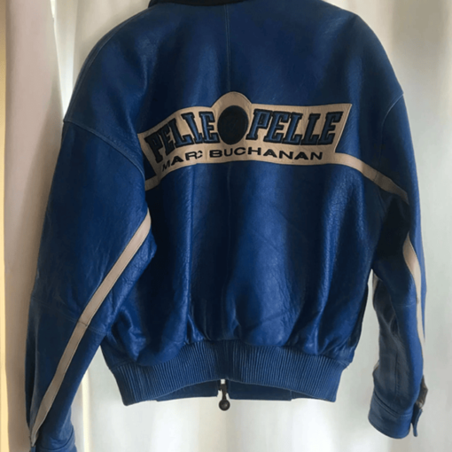 Pelle Pelle Blue Marc Buchanan Full Grain Leather Jacket