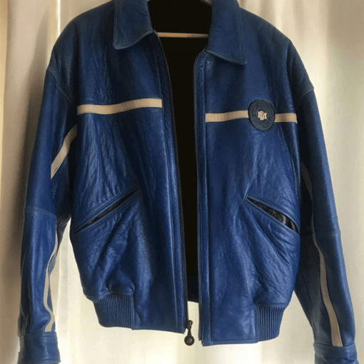 Pelle Pelle Blue Marc Buchanan Full Grain Leather Jacket