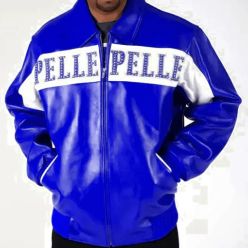 Pelle Pelle Blue White World’s Best 1978 Studded Jacket