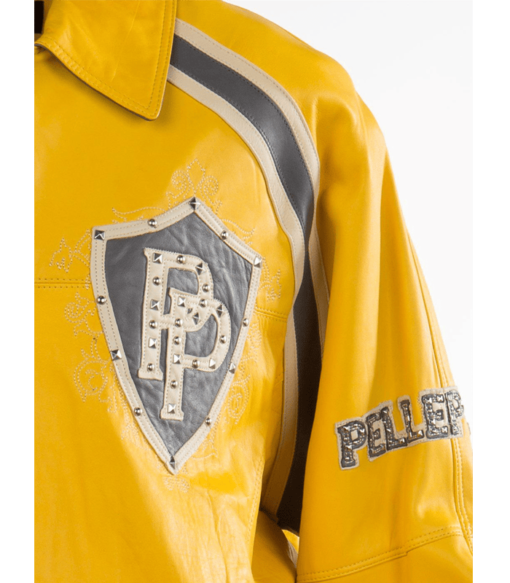 Pelle Pelle Bright Gold Varsity Leather Jacket
