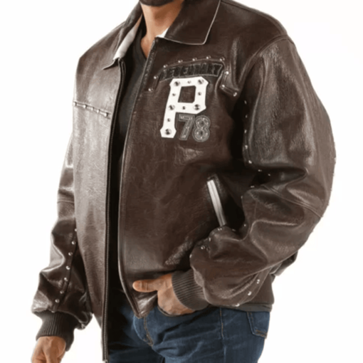 Pelle Pelle Brown Legendary Studded Leather Jacket