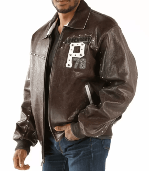 Pelle Pelle Brown Legendary Studded Leather Jacket