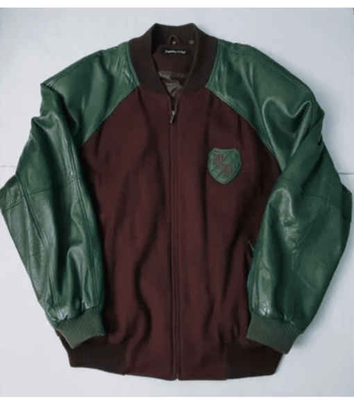 Pelle Pelle Brown Wool Green Leather Sleeves Jacket