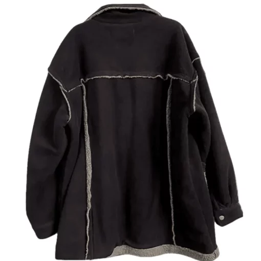 Pelle Pelle By Marc Buchanan Black & Gray Fleece Coat