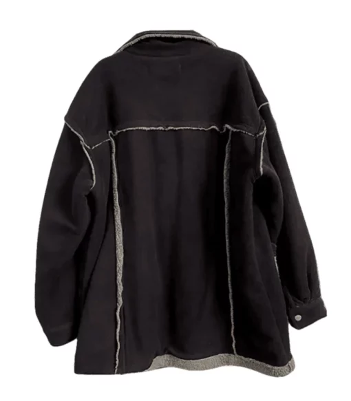 Pelle Pelle By Marc Buchanan Black & Gray Fleece Coat