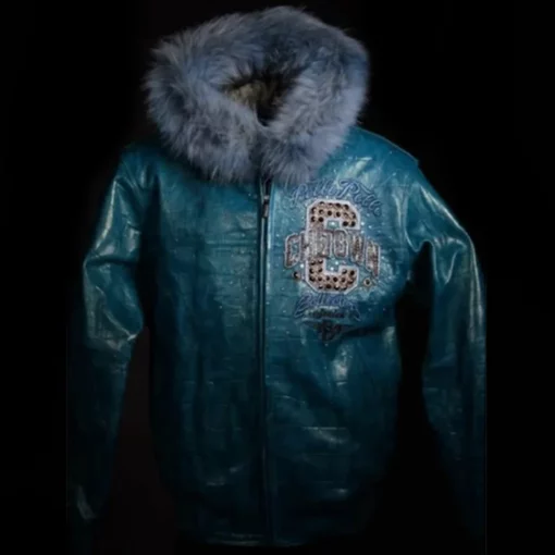Pelle Pelle Chi-Town Blue Fur Hood Jacket
