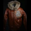 Pelle Pelle Chi-Town Brown Fur Hood Jacket