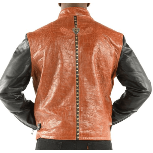 Pelle Pelle China Collar Biker Brown Top Grain leather Jacket