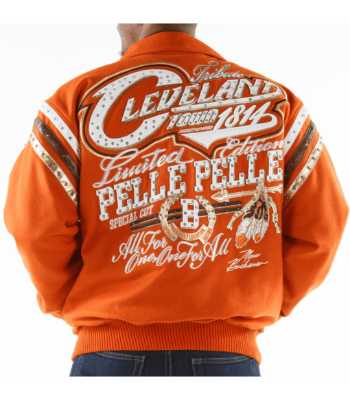 Pelle Pelle Men’s Cleveland Tribute Orange Jacket