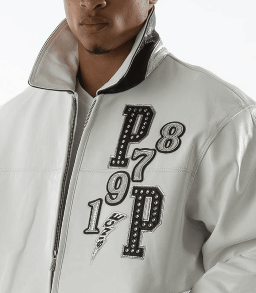 Pelle Pelle Come Out Fighting White Leather Jacket
