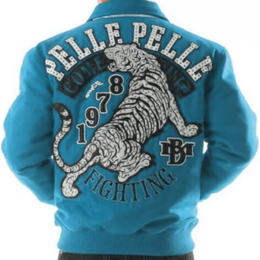 Pelle Pelle Come Out Fighting Turquoise Tiger Wool Jacket