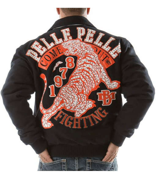 Pelle Pelle Come Out Fighting Tiger Navy Jacket