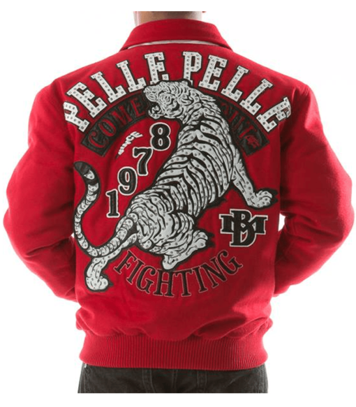 Pelle Pelle Men’s Come Out Fighting Tiger Red Jacket