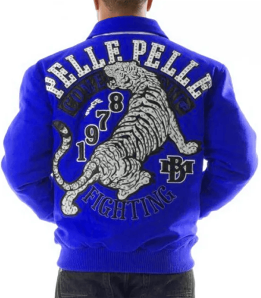 Pelle Pelle Come Out Fighting Blue Tiger Wool Jacket