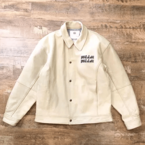 Pelle Pelle Cream Back Embroidery Leather Jacket
