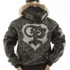 Pelle Pelle Crest Fur Hood Black Leather Jacket