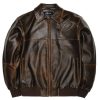 Pelle Pelle Dark Brown Two Tone Leather Jacket