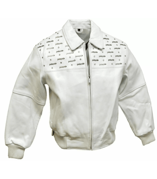 Pelle Pelle Emblem White Leather Jacket