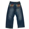 Pelle Pelle Embroidered Blue Baggy Jeans